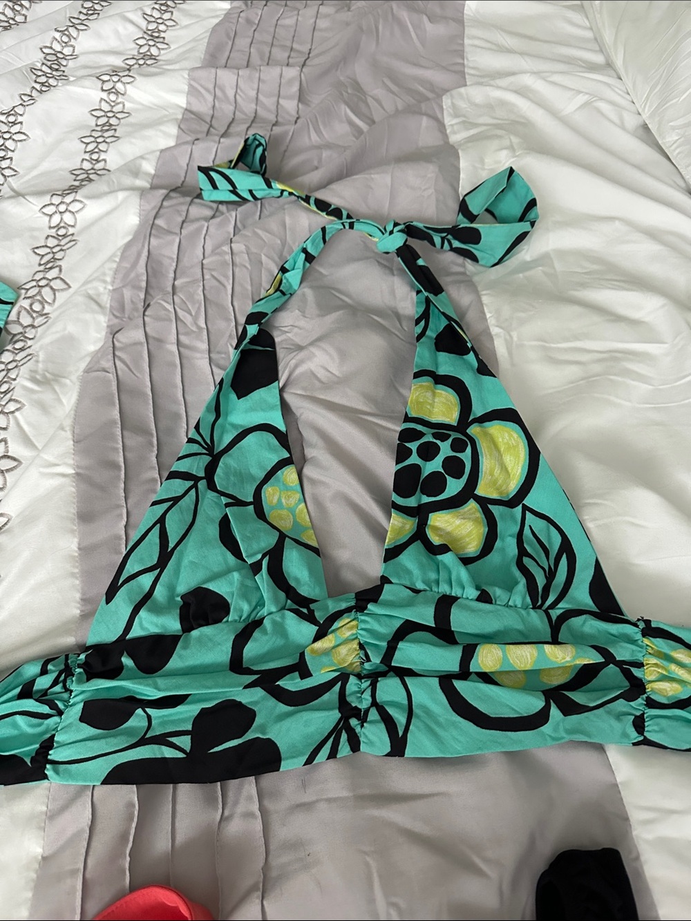 Turquoise Floral Halter top Zara